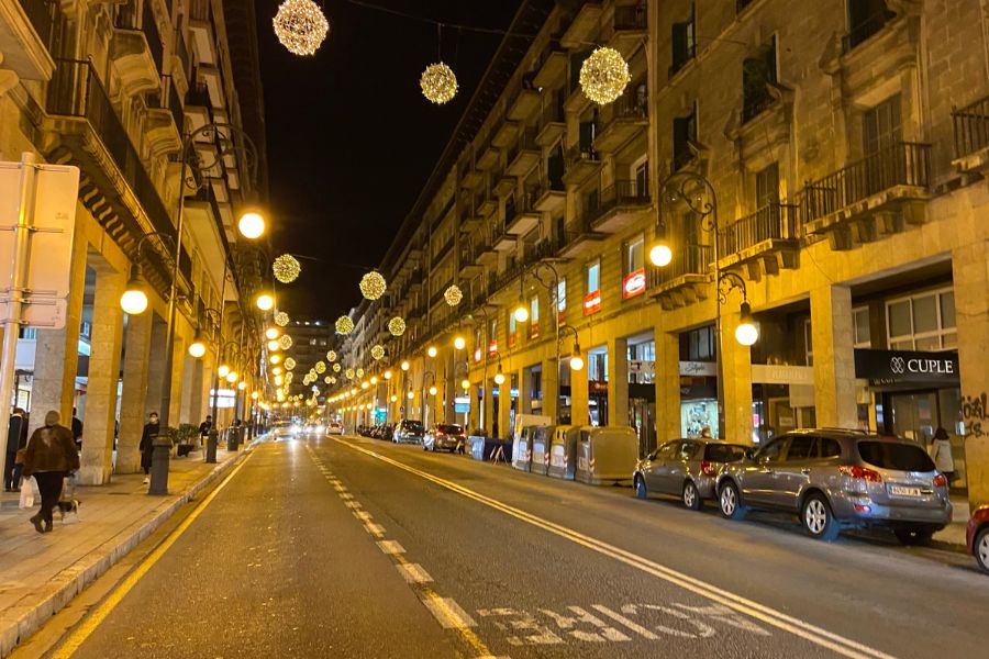 christmas lights on avenida jaime III palma de mallorca