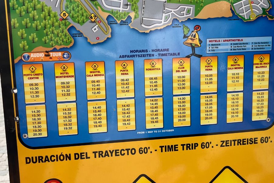 Porto Cristo Mini Train Route